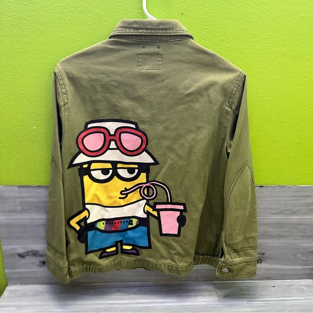 Zara Kids Olive Jacket Minions with Fun Cartoon Design size 11-12 Unisex - Picture 7 of 12